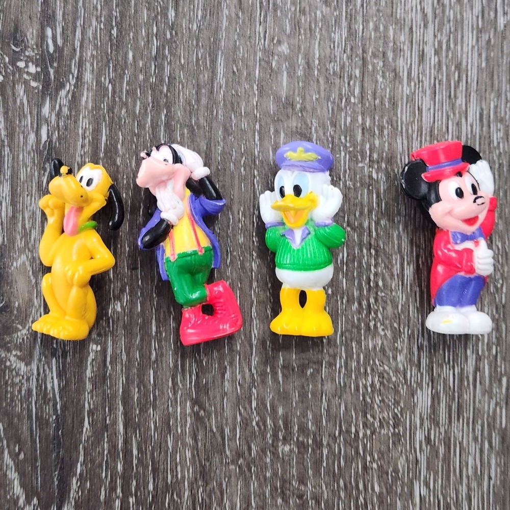 Vintage Disney PVC Figure Lot Mickey Mouse Donald Duck Goofy Pluto 4pc Set